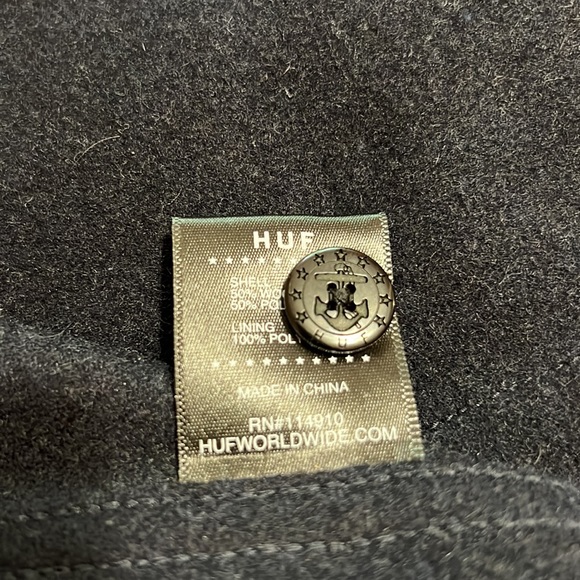 HUF Size Medium Melton Wool Blend Navy Button Up shirt - Picture 8 of 13